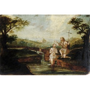 German-Italian painter, 17th century, Baptism of Christ in the Jordan