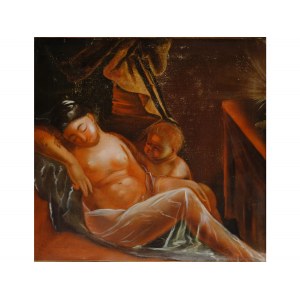 Austrian painter, 18th century, Sleeping woman with child