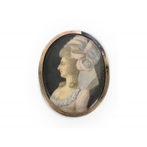 Porträtminiatur einer aristokratischen Dame, 18. Jahrhundert