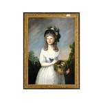 Portrait of a young girl with a basket of vegetables, South German, around 1800