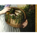 Portrait of a young girl with a basket of vegetables, South German, around 1800
