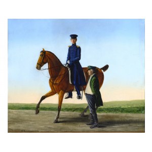 Franz Krüger, Großbadegast 1797 - 1857 Berlín, pripisovaný, ruský dôstojník na koni