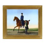 Franz Krüger, Großbadegast 1797 - 1857 Berlín, pripisovaný, ruský dôstojník na koni