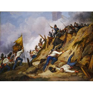 Carl Schindler, Vienna 1821 - 1842 Laab im Walde, Austrian infantry on the advance