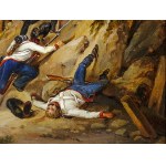 Carl Schindler, Vienna 1821 - 1842 Laab im Walde, Austrian infantry on the advance