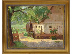 Konstantin Stoitzner, Chrostau 1863 - 1933 Vienna, Farmstead in Lower Austria