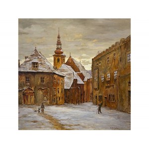 Siegfried Stoitzner, Vienna 1892 - 1976 Krems on the Danube, Krems on the Danube in winter
