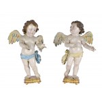 Pair of winged angels, South German, 18th century