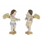 Pair of winged angels, South German, 18th century