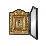 Icon with oklad, Christ as Salvator Mundi