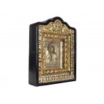 Icon with oklad, Christ as Salvator Mundi