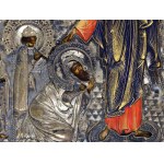 Icon with oklad, Christ preaching with donors