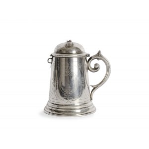 Savings bank, around 1900, silver marked