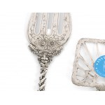 1 serving fork, 1 cake server, 1 ice-cream spoon & 1 small ladle, Netherlands, around 1900