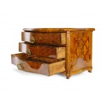 Three-drawer model chest of drawers, mid 18th century