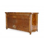 Three-drawer model chest of drawers, mid 18th century