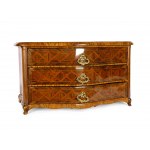 Three-drawer model chest of drawers, mid 18th century