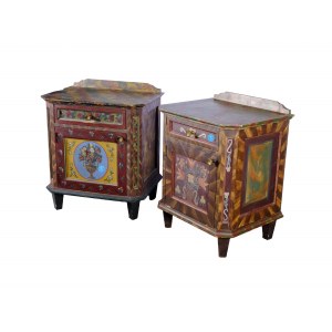 Pair of rustic bedside cabinets