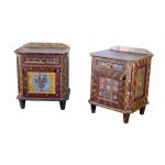 Pair of rustic bedside cabinets