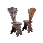 Pair of Sgabelli, Central Italy, in the Renaissance style of the 16th century