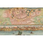 Nicolas de Fer (1646 - 1720 ), Mapa i panorama Warszawa, 1705