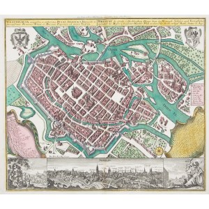 Matthäus Seutter (1678 Augsburg - 1757 Augsburg), Map of Breslau (Wratislavia Antiquissima et Celeberrima Ducat), 1735
