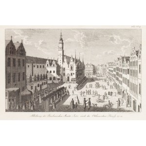 Nieznany rytownik, XVIII w., Widok rynku wrocławskiego od strony wschodniej wg Friedricha Bernharda Wernera, po 1735