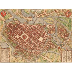 Frans Hogenberg, Georg Braun, Wratislavia - axonometric plan of the city, ca. 1590