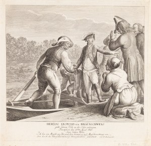 Daniel Mikołaj Chodowiecki (1726 Gdańsk - 1801 Berlin), Śmierć księcia Leopolda z Brunszwiku w Odrze (27 kwietnia 1785), 1785