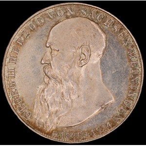 Germany. Saxe-Meiningen 2 Marks 1915 Munich Death of Bernhard III Silver
