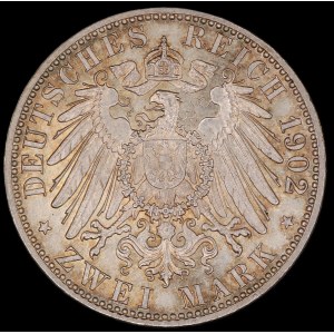 Allemagne. Baden 2 marque 1902 G 50e anniversaire du règne de l'argent