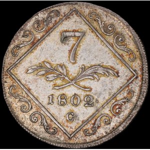 République Tchèque. RDR 7 Kreuzer 1802 C Prague Argent