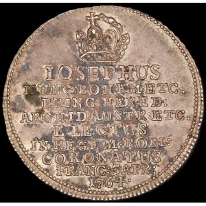 Austria. RDR 3/4 Ducat 1764 Coronation of Joseph II in Frankfurt Silver