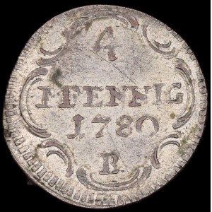 Germany. Brandenburg Ansbach 4 Pfennig 1780 Silver