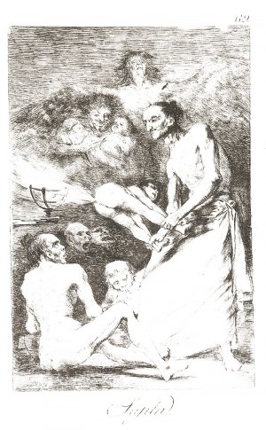 Francisco GOYA Y LUCIENTES (1746-1828), Sopla - Tchnienie, z cyklu Caprichos 1799, wydanie III