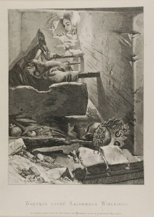 Jan MATEJKO (1838-1893) Jan STYFI (1839-1821), Wnętrze grobu Kazimierza Wielkiego po odkryciu