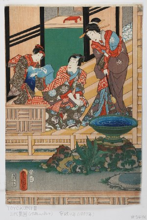 Utagawa KUNISADA (1786-1864), Scena na tarasie