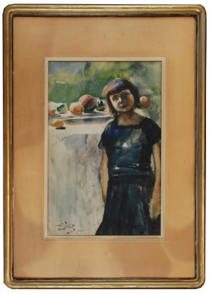 Julian FAŁAT (1853-1929), Dziewczynka i owoce - Portret córki artysty, 1907