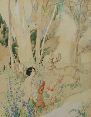 Kajetan STEFANOWICZ (1876-1920), Ilustracja do bajki Królewna Śnieżka