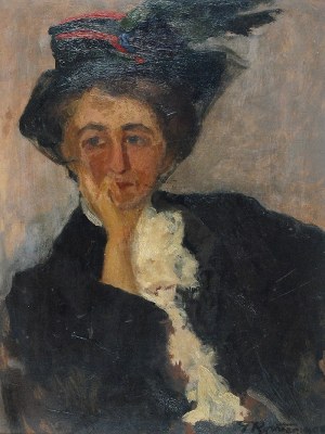 Tadeusz RYCHTER (1870-1943), Portret artystki Heleny Arkawin, 1908