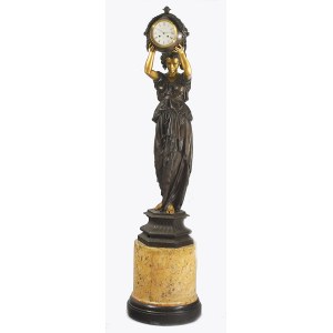 Albert-Ernest CARRIER-BELLEUSE - rzeźbiarz (1824-1887), Zegar podłogowy w formie figury kobiecej