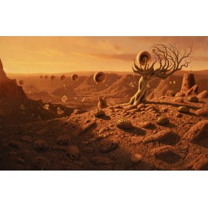 Jacek Stępień, Bez tytułu (orange planet), 2022