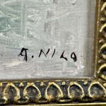 UNIDENTIFIED SIGNATURE, City Street with Figures (unspecified location)