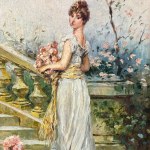 DE ROSA, Portrait of a Noblewoman with Flowers - L. De Rosa