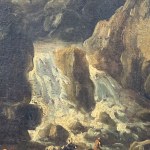 ANONIMO, Landscape with waterfall and cattle