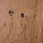 ANONIMO, Pair of drawings Pompeian scenes