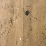 ANONIMO, Pair of drawings Pompeian scenes