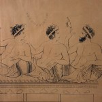 ANONIMO, Pair of drawings Pompeian scenes