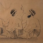 ANONIMO, Pair of drawings Pompeian scenes