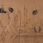 ANONIMO, Pair of drawings Pompeian scenes